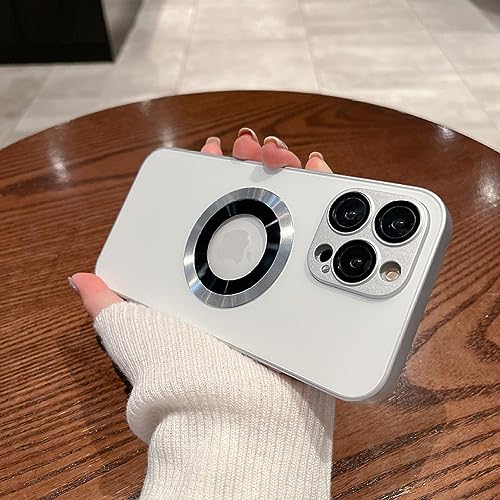 Coque de protection d'objectif en verre mat iPhone 14 Plus blanche magnétique