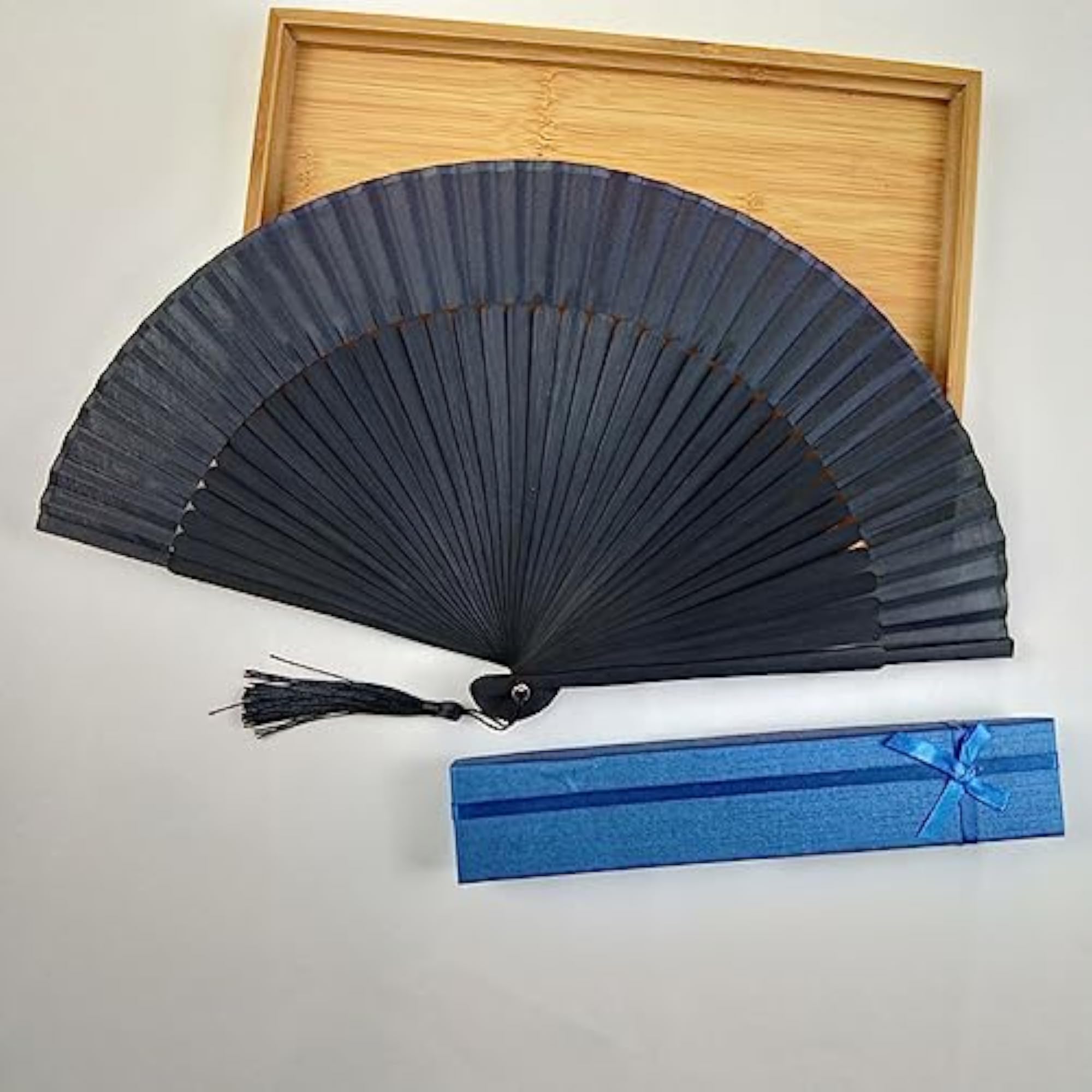 2Pack Handheld Folding Bamboo Silk Hand Fans