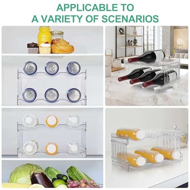 Large Water Bottle Organizer Clear Plastic Hold 6 Bottles