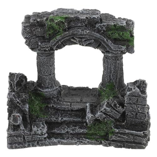 GETAJGHSD 水槽用ローマ柱装飾 古代遺跡風樹脂製シェルター 熱帯魚と亀の隠れ家 多様な水槽対応 アクアリウムレイアウト向け オーナメント