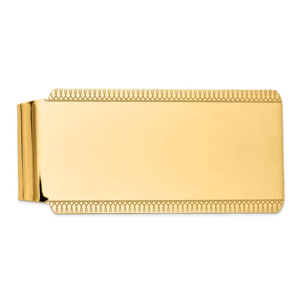 Men's 14k Yellow Gold High Polish Money Clip Fine Jewelry For Men Gifts For Him