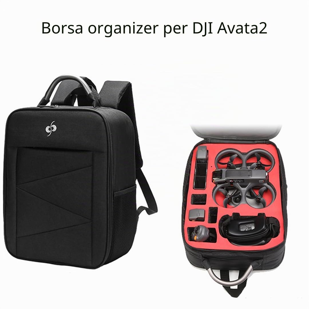Zaino per DJI Avata 2 Borsa di Stoccaggio di Viaggio Custodia di Grande Capacità per DJI GOGGLES 3 Accessori, 39 * 29 * 17cm