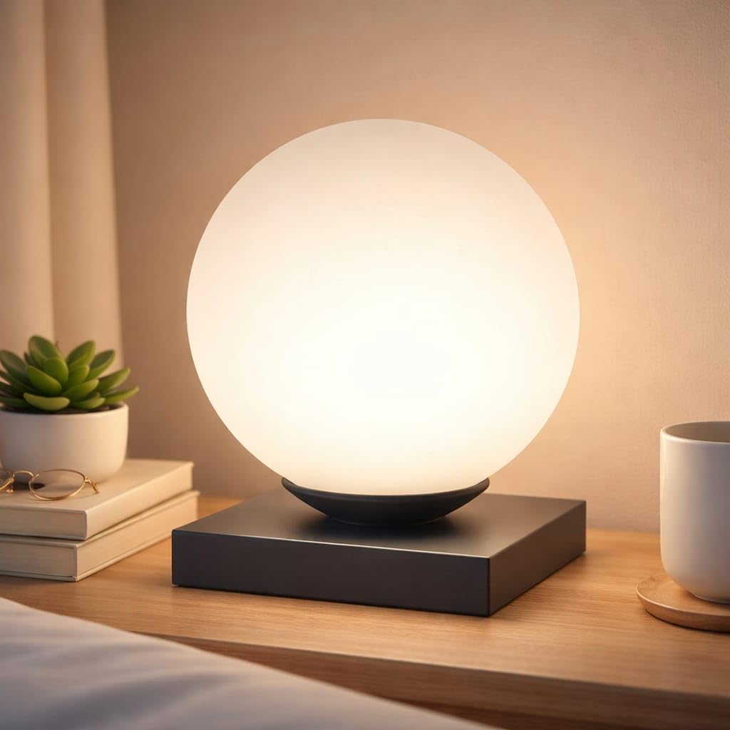 tu casa wooden table lamps with glass shade for home décor, bedrooms, living room, gifting, diwali decoration, dining space, study room, restaurants (height: - 6") - bulb not included