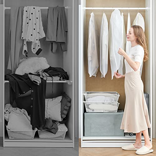 Miniatura 5 de Gomaihe Fundas De Ropa 12 Pcs, 60 X 120 100cm Bolsa De Traje Transparente Bolsas De Ropa, Repelente Al Agua, Blanco