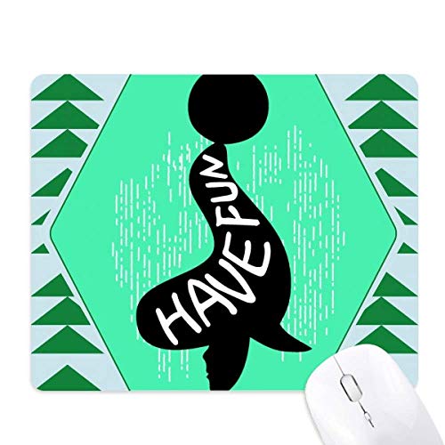 Tapis de souris green pine tree en caoutchouc avec silhouette d'animal noir