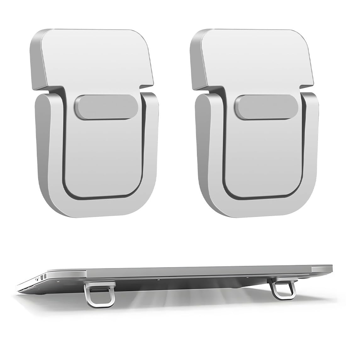 2 Pcs Portable Invisible Stand, Mini Aluminum Cooling Pad, Computer Keyboard Stands, Computer Keyboard Stand, Ergonomic and Lightweight Desktop Stands