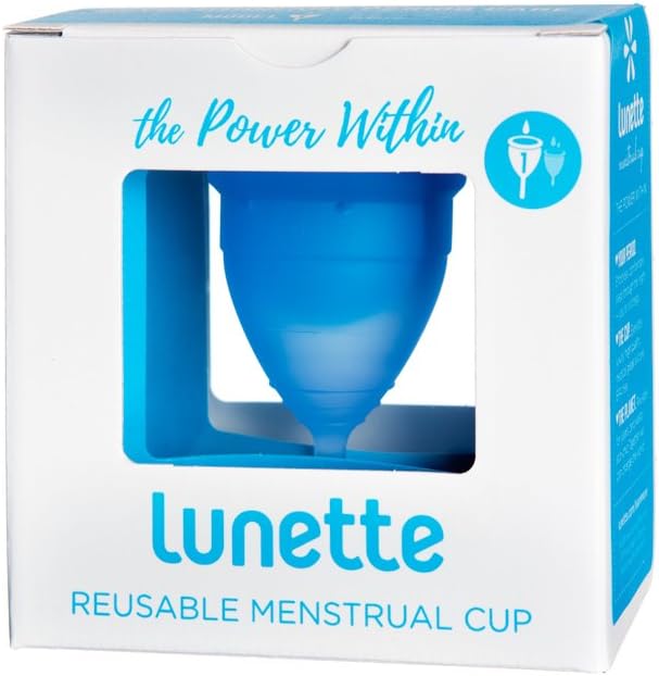 Lunette Menstrual Cup Reusable BPA Free Period Cup with 12-Hour Leak Free Comfort - Soft 100% Medical-Grade Silicone - Eco-Friendly Pad & Tampon Alternative – Vegan - Made in Finland