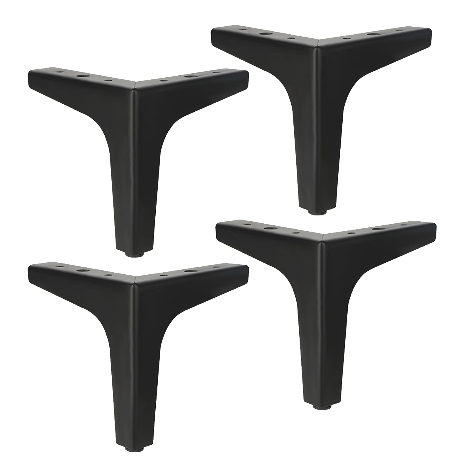 Juego de 4 patas triangulares de metal negro para muebles, diseño moderno para sofá, mesa, cocina, baño, estilo industrial, patas de repuesto para muebles de comedor y escritorios, 10 cm