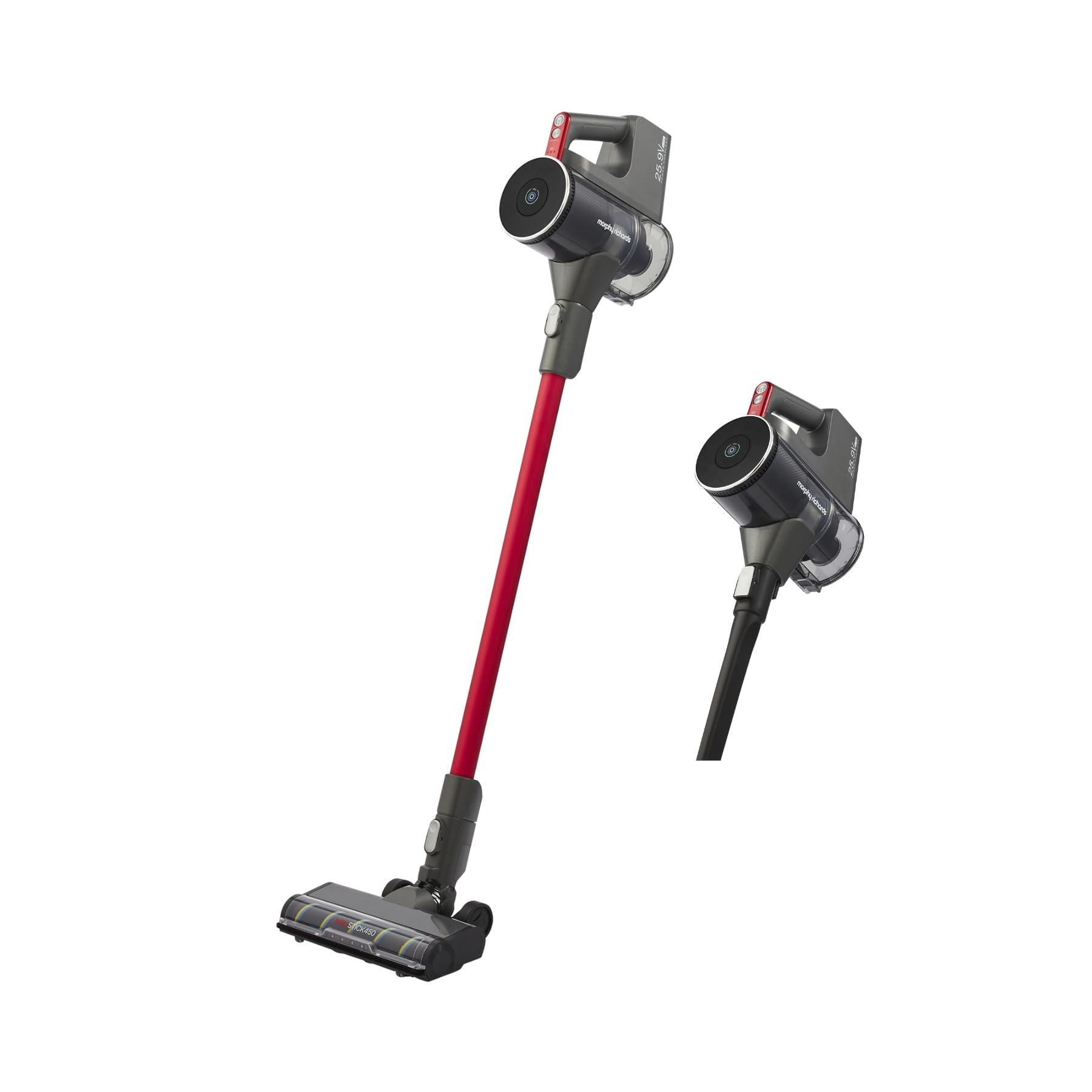 Morphy Richards MRXSTICK450 UltraGlide​ Cordless Stick Vacuum Cleaner​, Multi-Cyclonic, Infrared Sensor, HEPA Filter, Lightweight, Anti-tangle, 60 min Runtime, Accessories & Pet Tool, Grey, 730004
