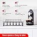 Coffee Pod Holder, Tempered Glass Top Coffee Pod Storage Drawer for K Cup Coffee Pods, Black Coffee Capsules Holder Compatible with 36 Pods, 6 Pods for Each Line