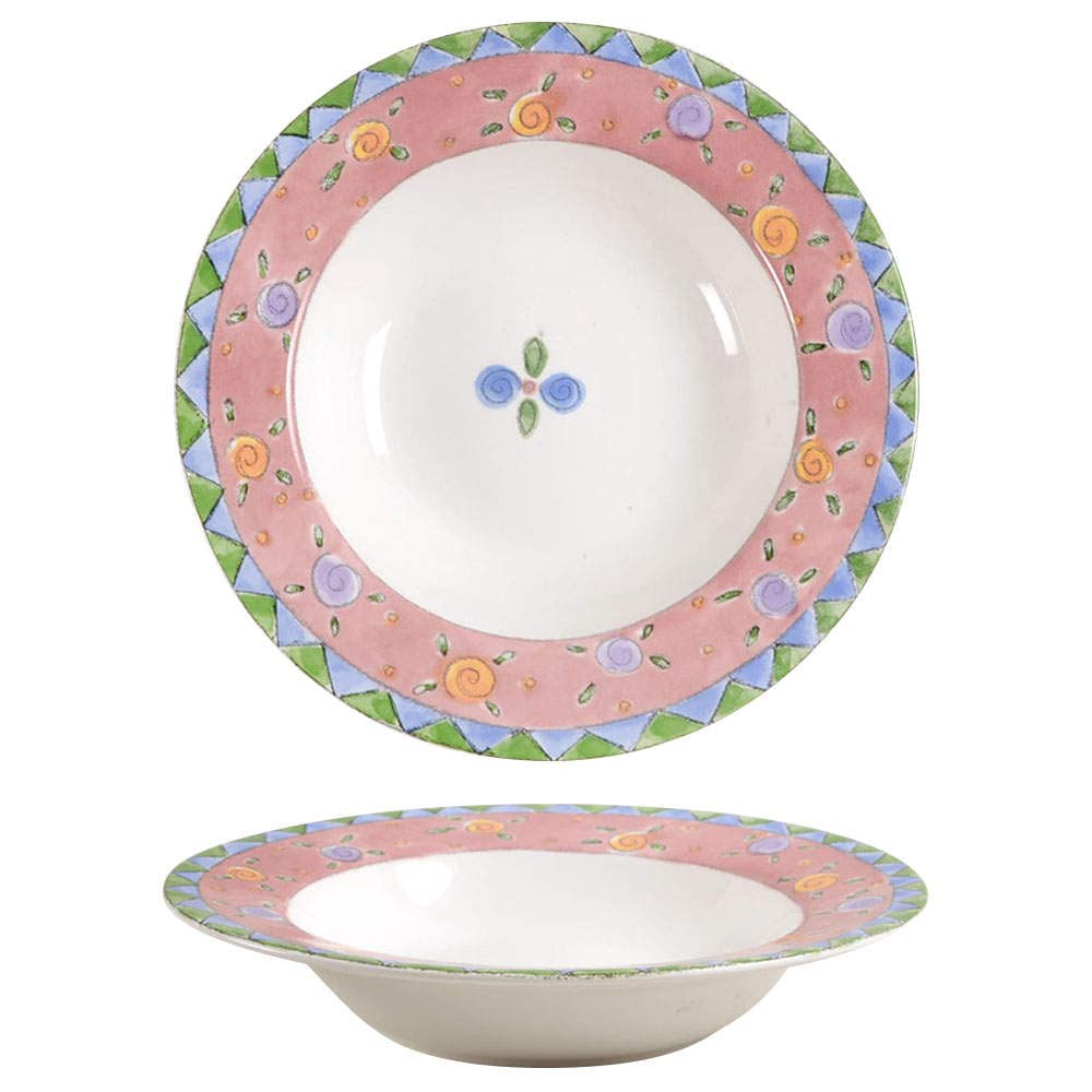Sango Sweet Shoppe Rimmed Soup Bowl, Porcelain, 20 Ounces
