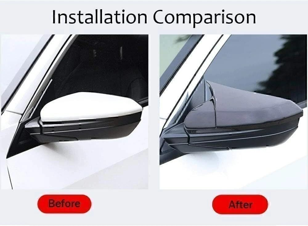 Side Mirror Covers Replacement for Toyota Camry 2018-2025, OEM-Style ABS Plastic Glossy Black Exterior Accessories (Part # 87915-06100)