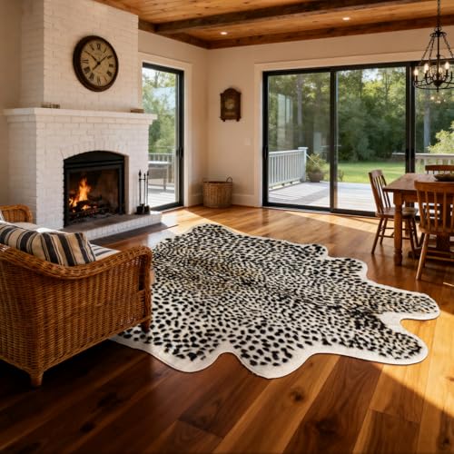 Tapete estampado de leopardo, 4.7x5.2 pies miniatura 4
