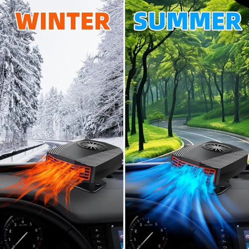 Image of Car Heater,12V 150W Portable Car Heater, 2-in-1 Heating & Cooling Fan with Cigarette Lighter Plug, 360 Rotation Base Windshield Defogger Defroster for All Cars.