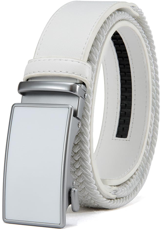 Ceinture cuir pour homme à cliquet tressée de haute qualité largeur 3.5 cm