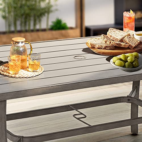 7 Piece Aluminum Patio Dining Set for 6 with Washable Cushions