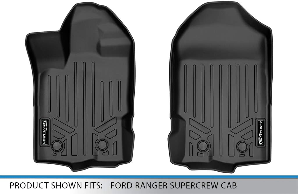 SMARTLINER Custom Fit Floor Mats 1st Row Liner Set Compatible with 2019-2023 Ford Ranger - Image 4