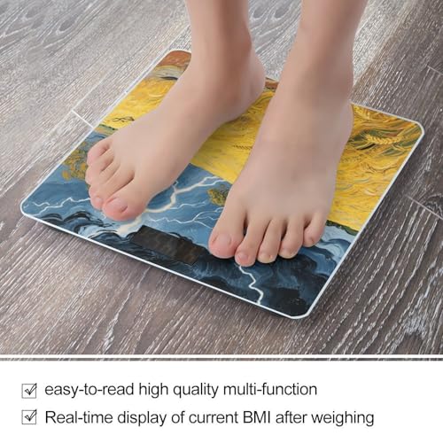 Báscula digital para baño con vidrio templado y pantalla LED miniatura 5