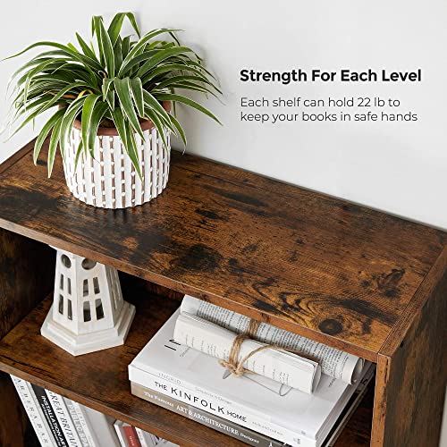 Vasagle Bookshelf, 4-Tier Open Bookcase With Adjustable Storage Shelves, Floor Standing Unit, Rustic Brown Ulbc164X01 #TOP4