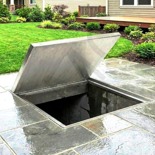 Image of LMC Stainless Steel Hidden Manhole Cover Stone Recessed (Heavy Duty) 18-Inches(450x450mm)