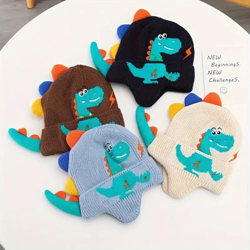 Children's Dinosaur Ear Protection Hat, Ear Beanie for Boys & Girls Unisex Dinosaur Winter Hat4