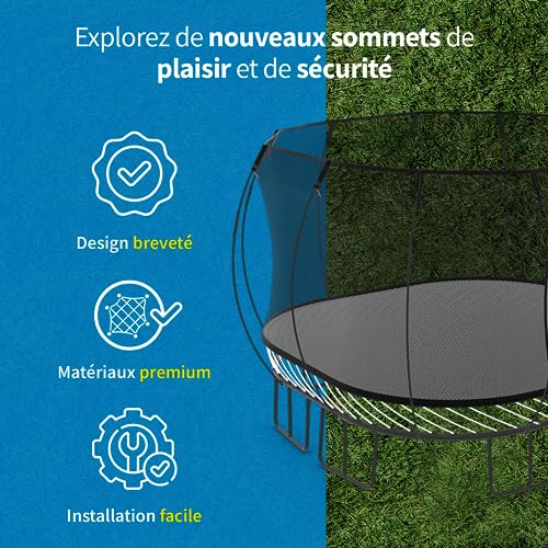 SPRINGFREE Trampoline - Trampoline Carré Grand S113 - Tout Âge - Design Breveté - Le Plus Sûr du Marché - Rebord Soft Edge - Résiste À L'Extérieur - Garantie Premium 10 Ans - 3,4x3,4m – Image 5