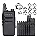 Zastone X6 Walkie Talkie with Earpiece 10 Pack 3W 16-Channel UHF 400-470Mhz Rechargeable Long Range Two-Way Radios