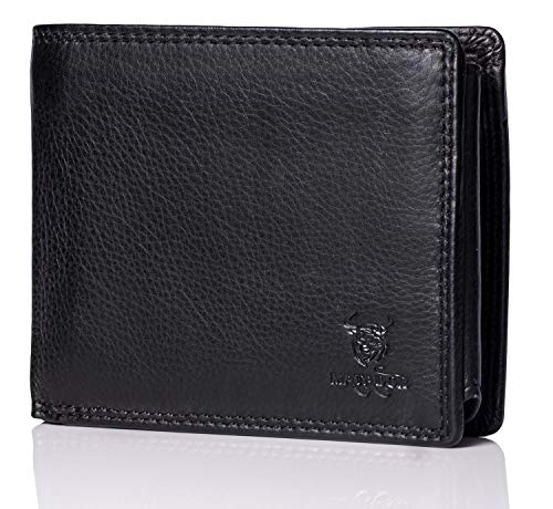 MATADOR XXL Leder Geldbörse Herren Groß Viele Fächer – Portemonnaie Herren mit TüV Geprüftem RFID Schutz - Herrenportemonaie Leder Brieftasche - Großer Männer Geldbeutel Viele Fächer Nappa Schwarz