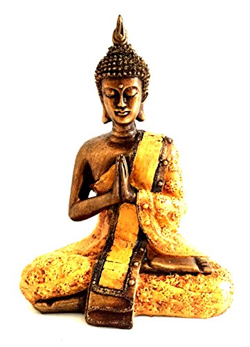 Oma Oma Meditation Buddha Statue Figurine Peaceful Thai Buddha Hand Crafted Buddha Home Decor Gift Bronze Finish #TOP3