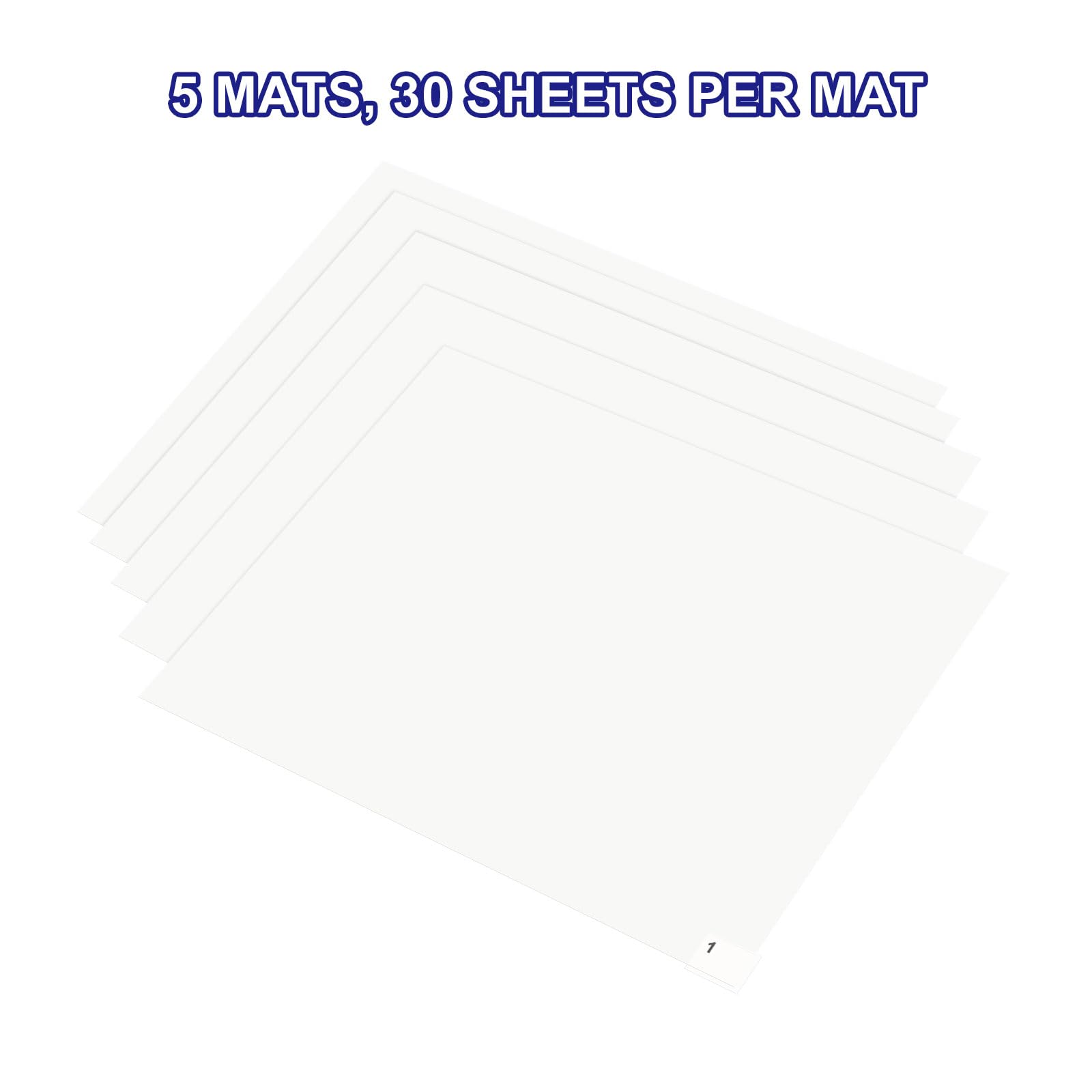 sourcing map 5Pcs Tapis Adhésifs pour Salle Blanche, 13" X 17" en Polyéthylène, Capture la Saleté Et la Poussière, pour Salle Blanche, Entrepôt, Laboratoire, Blanc