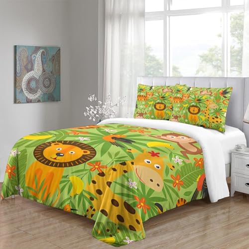 Funda nórdica 3D jungle con cremallera antiácaros de microfibra suave 200x200cm 5