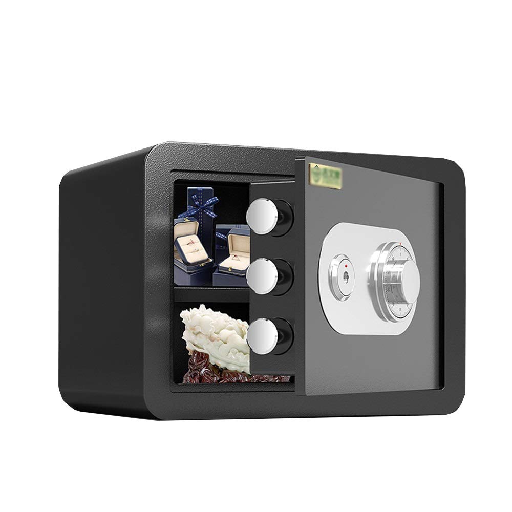 Cassetta di Sicurezza con Password, cassaforte Meccanica con Password, Armadio da 25 cm con Chiave Mini cassaforte Invisibile da Comodino con codice Ufficio Cassaforte antifurto Interamente