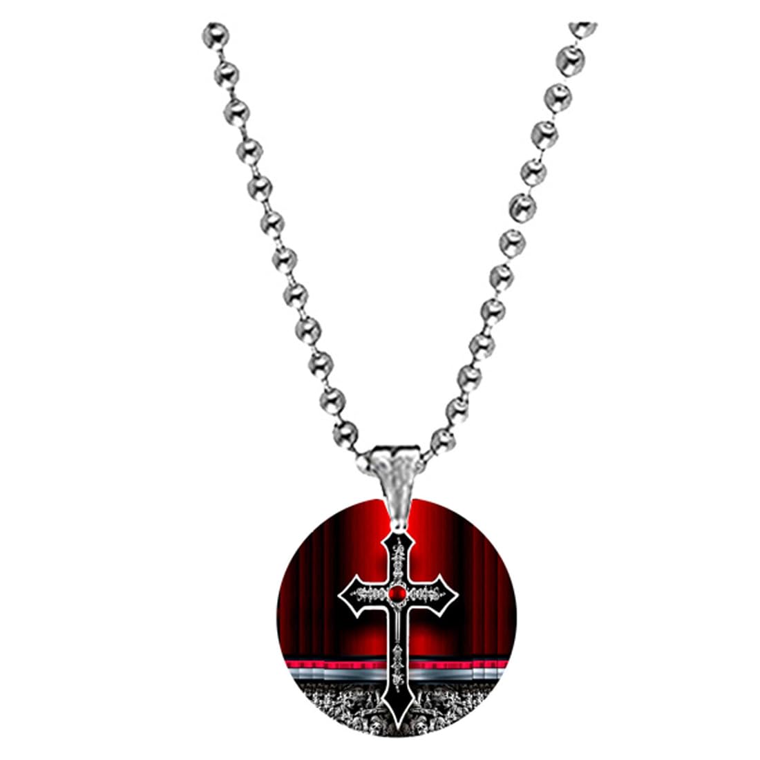 Abhiora FashionLord Jesus Holy Cross Bead Chain Red Acrylic Religious Pendant for Men Women Christian Faith Acrylic Charm Spiritual Gift Prayer Church Festival Accessory-picture-36