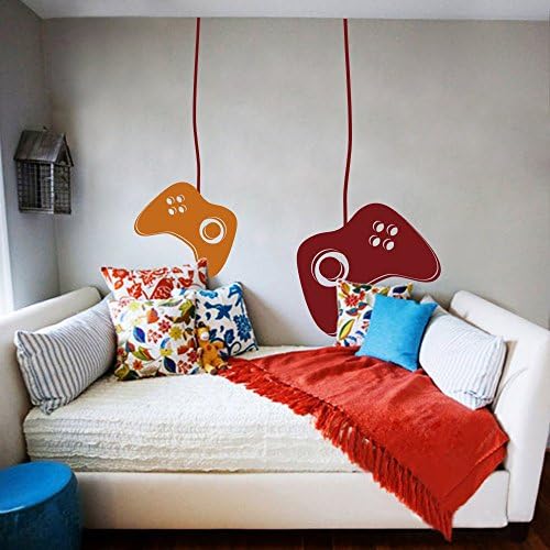 MairGwall Game Controllers Wall Decal Gamer Vinyl Wall Mural Sticker for Teen Room,for Kid's Room (64" h x51 w,Option D)