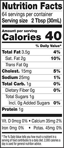 Amazon Brand - Happy Belly Half & Half, Ultra-Pasteurized, Kosher, Half Gallon, 64 Fl Oz #TOP4