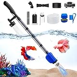 Aquarium Vacuum Gravel Cleaner, 32W 6 in 1 Electric Fish Tank Vacuum Gravel Cleaner,Fish Tank Cleaner for Aquarium Water Changer Sand Gravel Cleaner Remove Dirt Water Shower Water Circulation