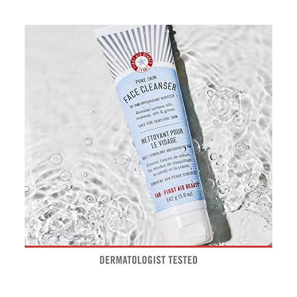 First-Aid-Beauty-Pure-Skin-Face-Cleanser-Sensitive-Skin-Cream-Cleanser-with-Antioxidant-Booster--5-oz First Aid Beauty - Pure Skin Face Cleanser, Effectively Removes Makeup, Dirt, and Impurities, Gentle Cleanser Leaves Skin Soft & Supple, Safe for Sensitive Skin, Fragrance Free, 5 oz