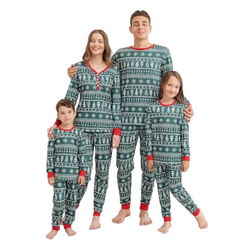 Family Matching Christmas Pajamas Set, Cute Elk Sleepwear for Boys Girls Dad Mum