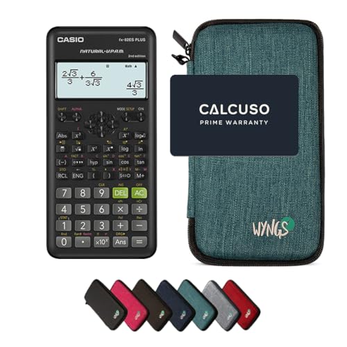 Casio fx-82ES Plus 2nd edition con Custodia Protettiva WYNGS inclusa Turchese - Calcolatrice Scientifica - Pacchetto Base