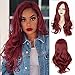 AISI HAIR Auburn Wig Cosplay Long Wavy Red Wig for Women Side Part Heat Resistant Wig Natural Looking Fiber Wig