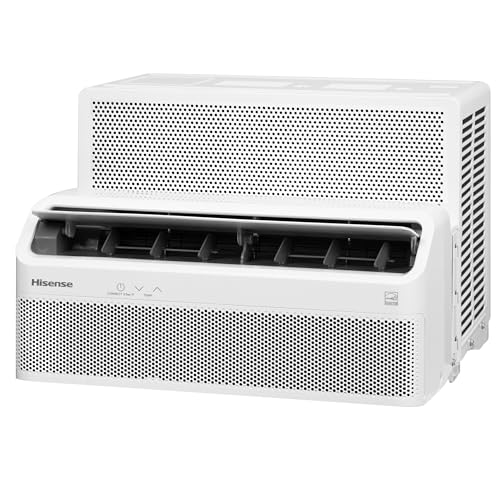 Image of Hisense 8,000 BTU Smart Inverter Window Air Conditioner with Easy Install Bracket, Covers Up to 350 Sq Ft, Ultra-Slim Profile, 3 Fan Speeds, 700W, Smart controls, 4‑Way Air Direction - HLAW0825TW