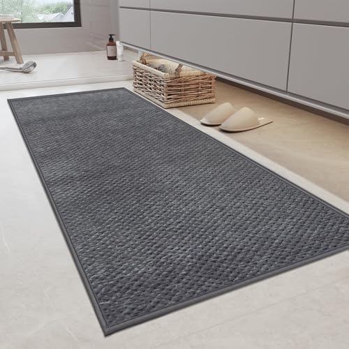 Cheerx Badteppich rutschfest Waschbar 70 x 120 cm, Badematte mit Gummi,...