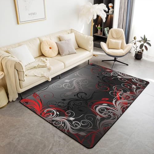 Tapis chambre enfants imprimé botanique abstrait lavable et anti-slip - 2