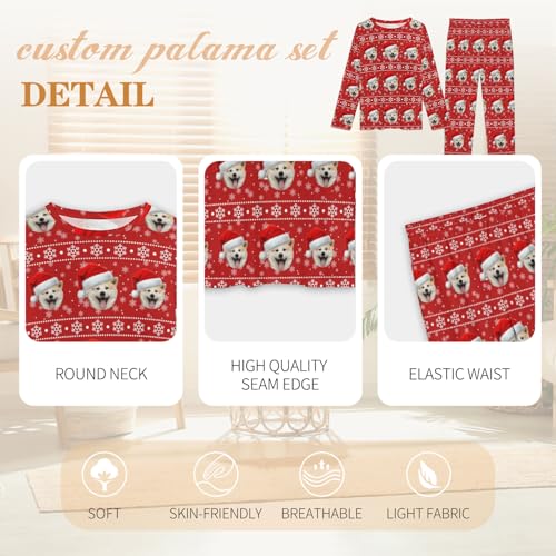 Custom Pajamas Set with Photo Face Personalized Pajama Long Sleeve Pjs Gift for Christmas for Men Women Couples3