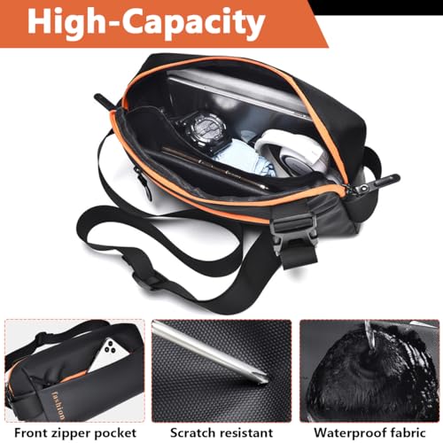 Image of GUSTAVE Waist Bag for Men Women with Adjustable Strap, Sling Bag Cross Body Bag Large Waterproof Oxford Cloth Chest Bag Fanny Pack for Hiking Travel Camping Running Sports Outdoors