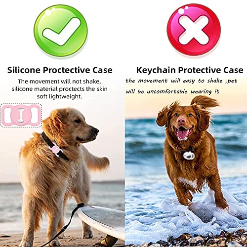 Dog Collar with Id Holder,Air Tag Holder Fixed at Dog Collar Silicone Case Cover for Pet Cat for Apple Finder Location… - Image 7