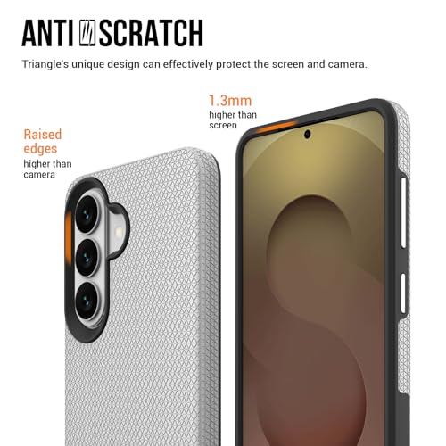Image of NOXO Ultra-Hybrid Triangle Back Case Cover Compatible with Samsung Galaxy S26 Plus | Shockproof Design | Camera Protection | Soft TPU & Rugged PC | Bumper Cases and Covers (Frost White)