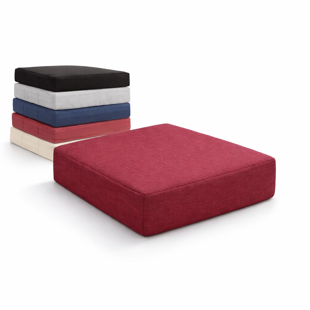 Armchair Booster Cushion Extra Thick Firm Seat Pad for Elderly Orthopaedic Support Cushion for Sofa, Office Chair Raised Seating Booster Cushion UK Made (Burgundy, 50 × 50 × 10 cm (LARGE))