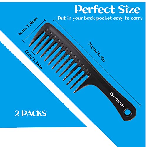 Hyoujin Two Set Large Wide Tooth Comb Detangling Wet Or Dry Hair Combs Shower Comb For Women,Men,Hair Styling Brush For Black Natural Hair,Curly Hair,Long Hair,Black #TOP3
