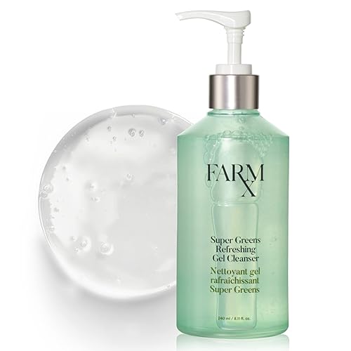 Farm Rx Limpiador facial de gel recargable Super Greens – Limpiador de gel diario natural vegano con ingredientes súper verdes para limpiar la piel